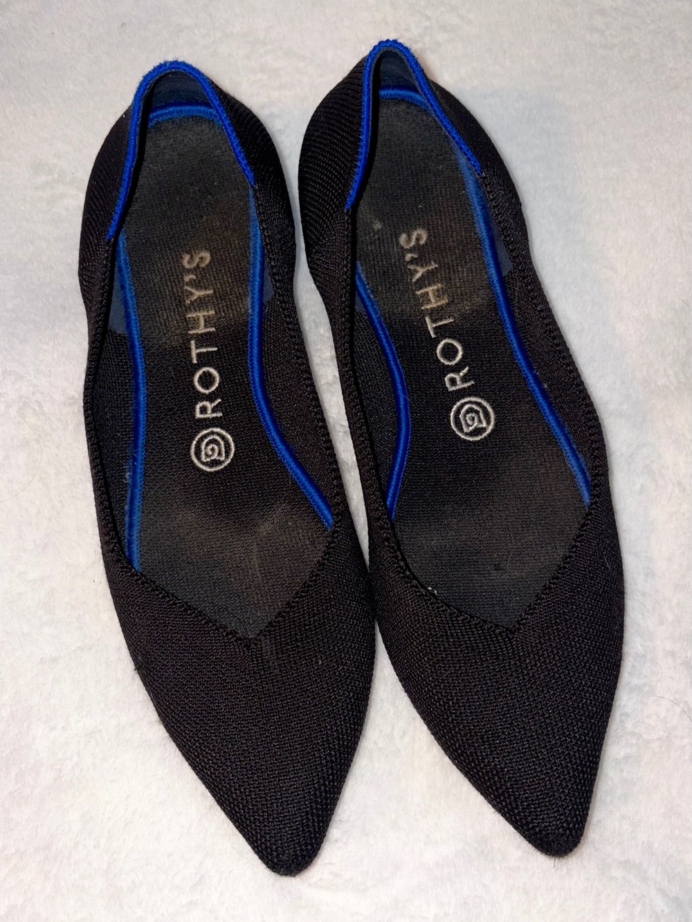 ROTHYS Pointed Toe Black Flats sz 8.5